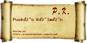 Puskás Kálmán névjegykártya